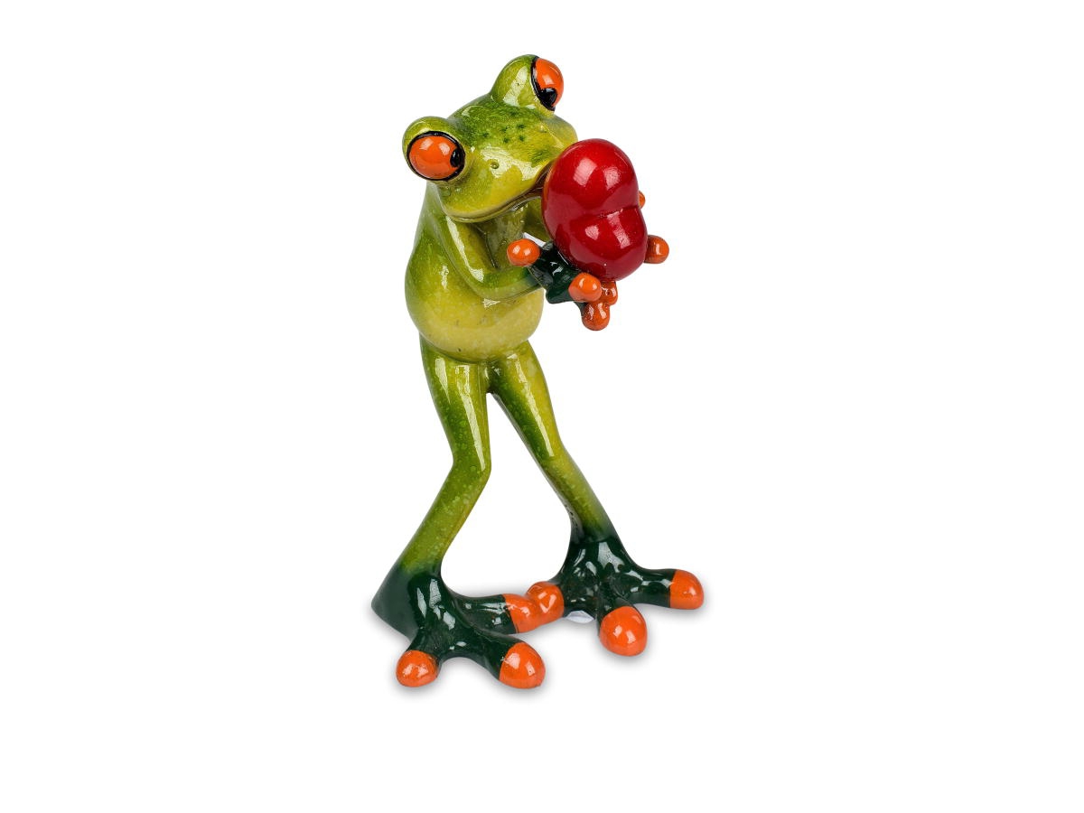 Bild von formano Dekofigur Frosch mit Herz 14 cm
