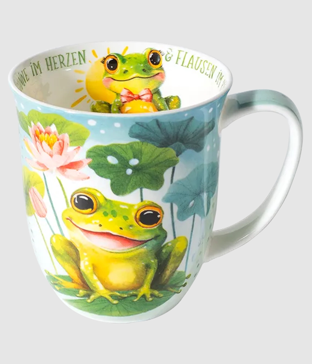 Bild von Tasse Gute Laune Frosch Jumbobecher 400 ml Fine Bone China 