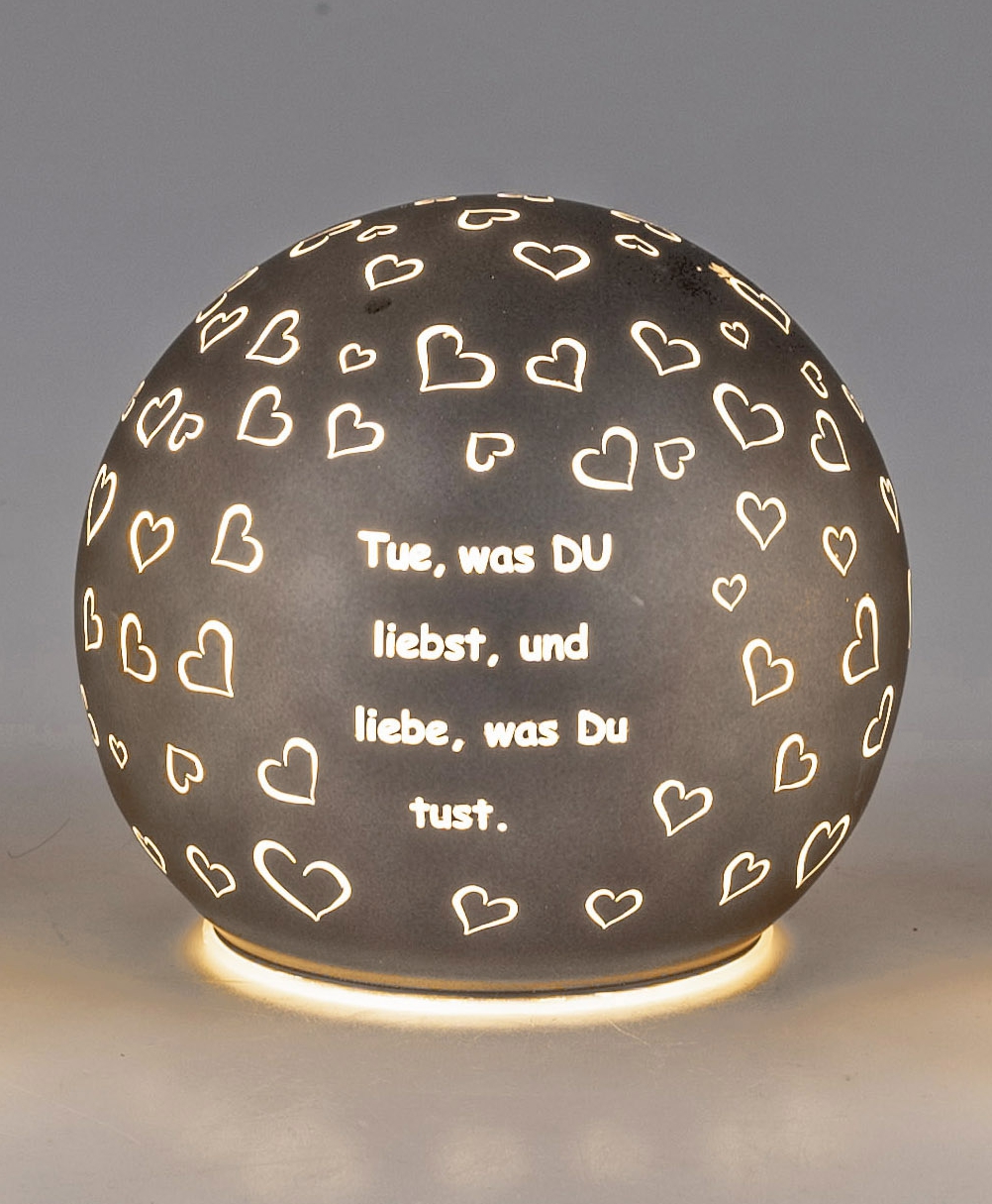 Bild von Deko-Licht Kugel LED grau 10cm 12cm - Tue was du liebst