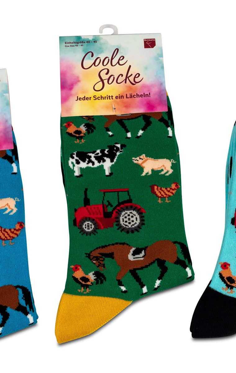 Bild von formano Coole Socke Bauernhof grün