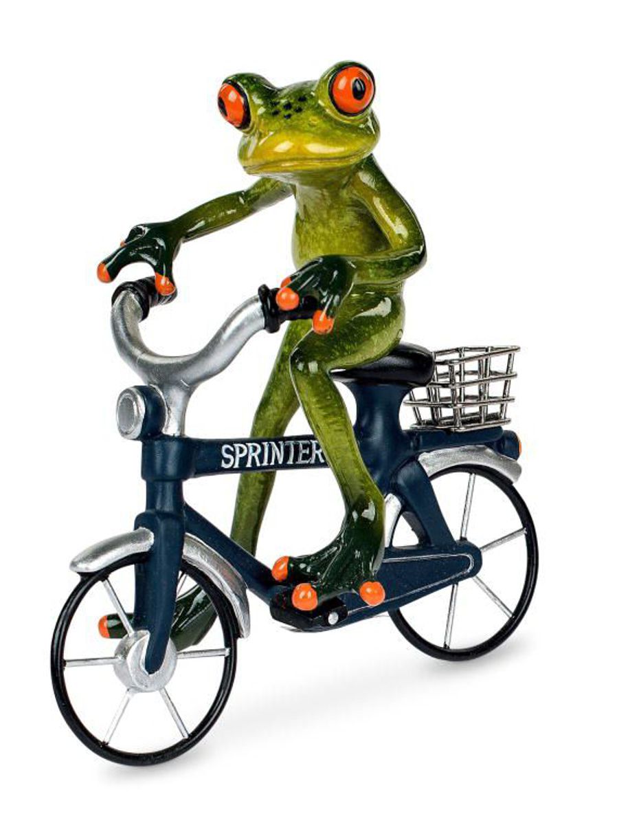 Bild von formano Dekofigur Frosch auf Fahrrad Mann 16x17cm