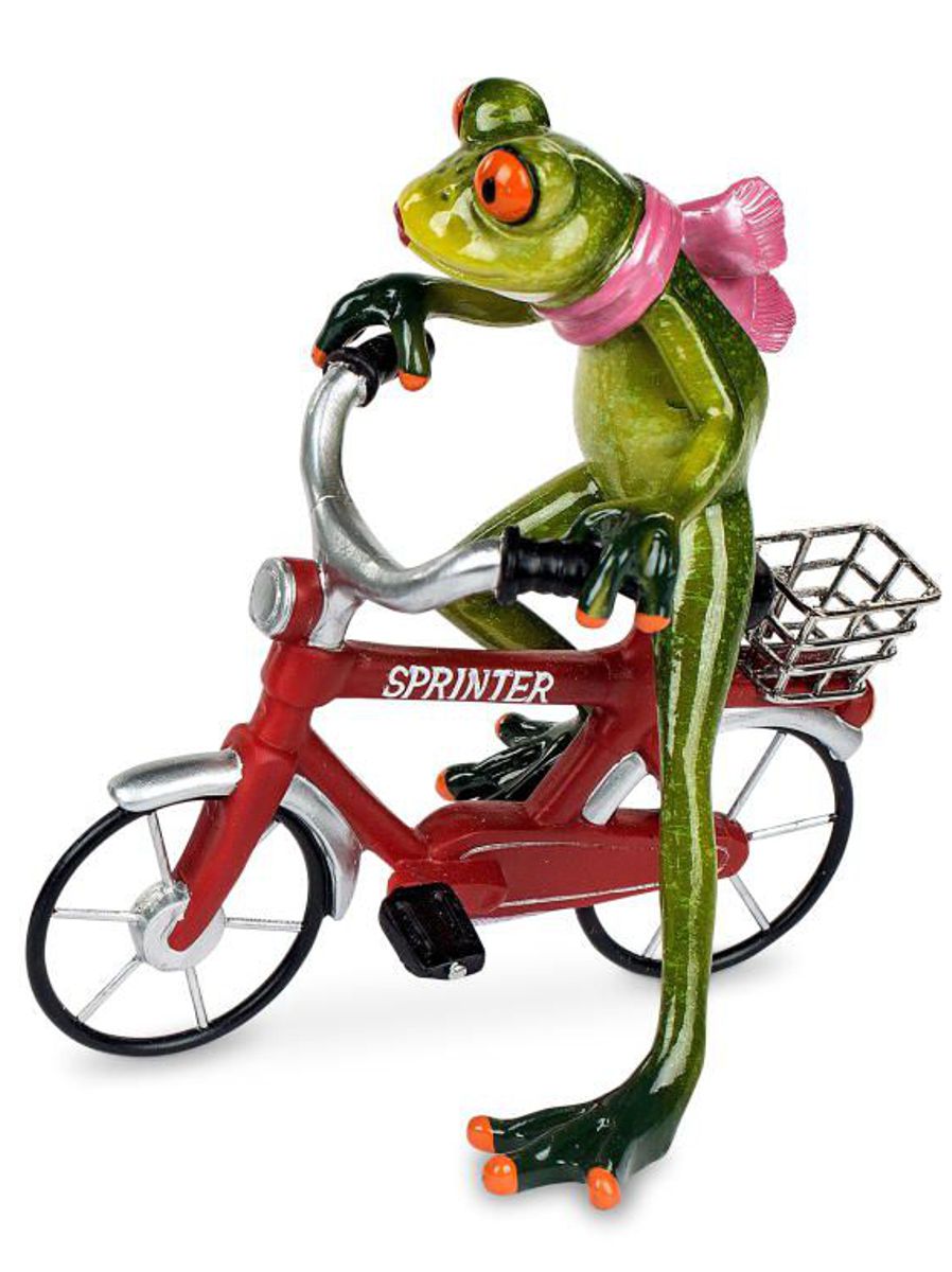 Bild von formano Dekofigur Frosch auf Fahrrad Frau 16x17cm