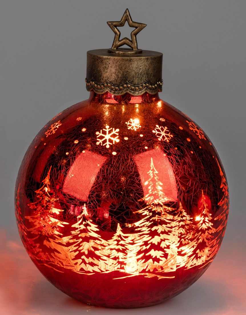 Bild von Deko-Licht Kugel LED XXL Frosty rot 30 und 35 cm