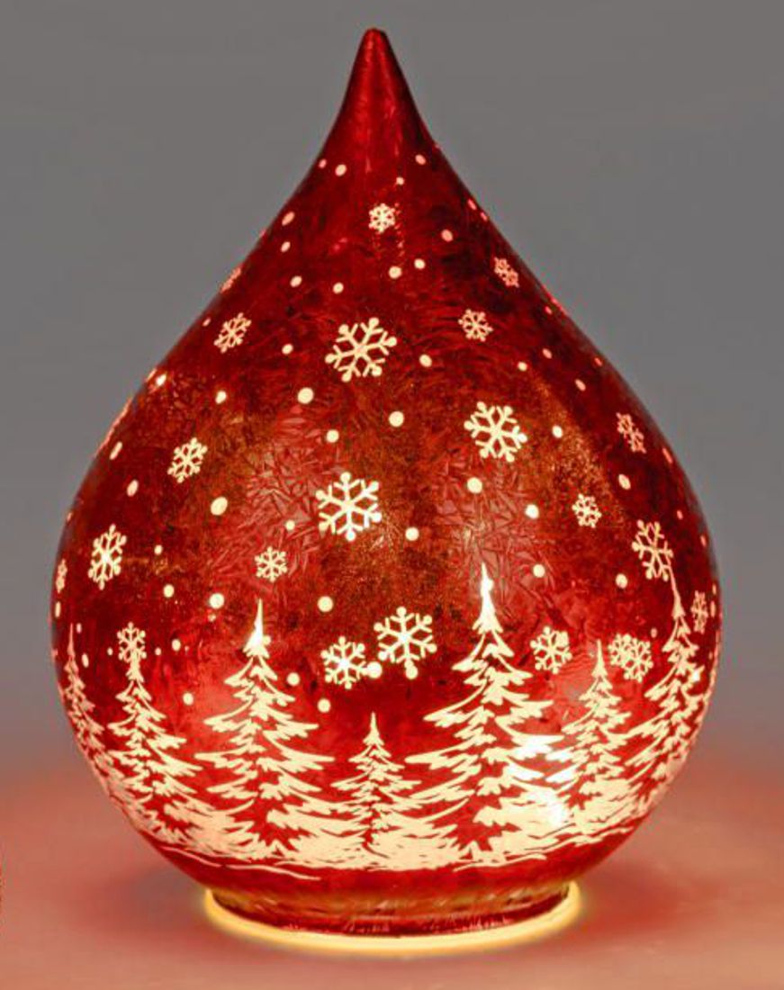 Bild von Deko-Licht Tropfenform LED Frosty rot 15cm 21cm