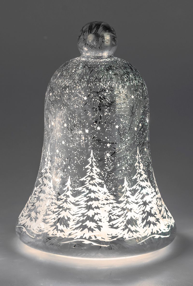 Bild von Deko-Licht LED Glocke Frosty silber 17cm 22cm