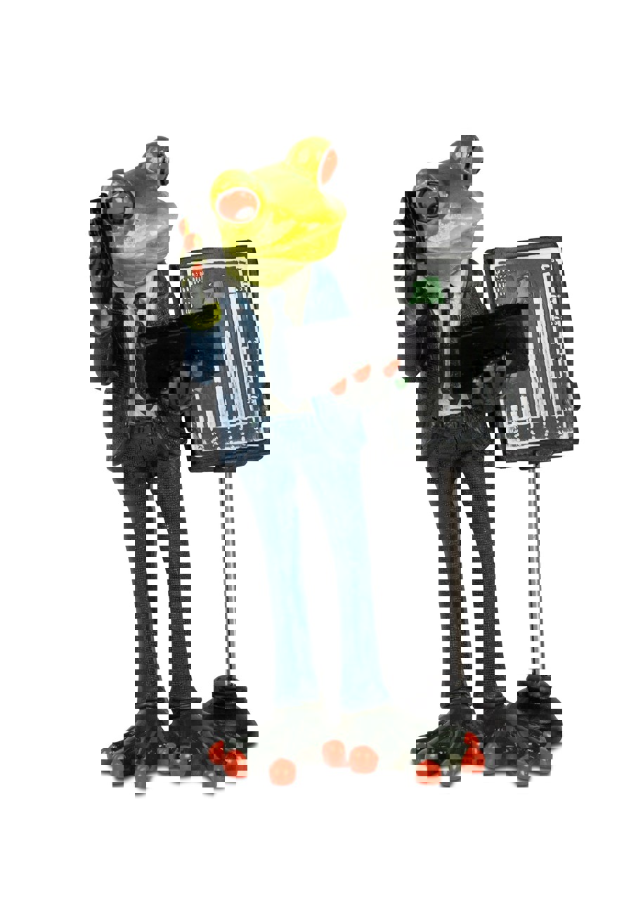 Bild von formano Dekofigur Frosch Börse Börsianer Bulle grün steigend