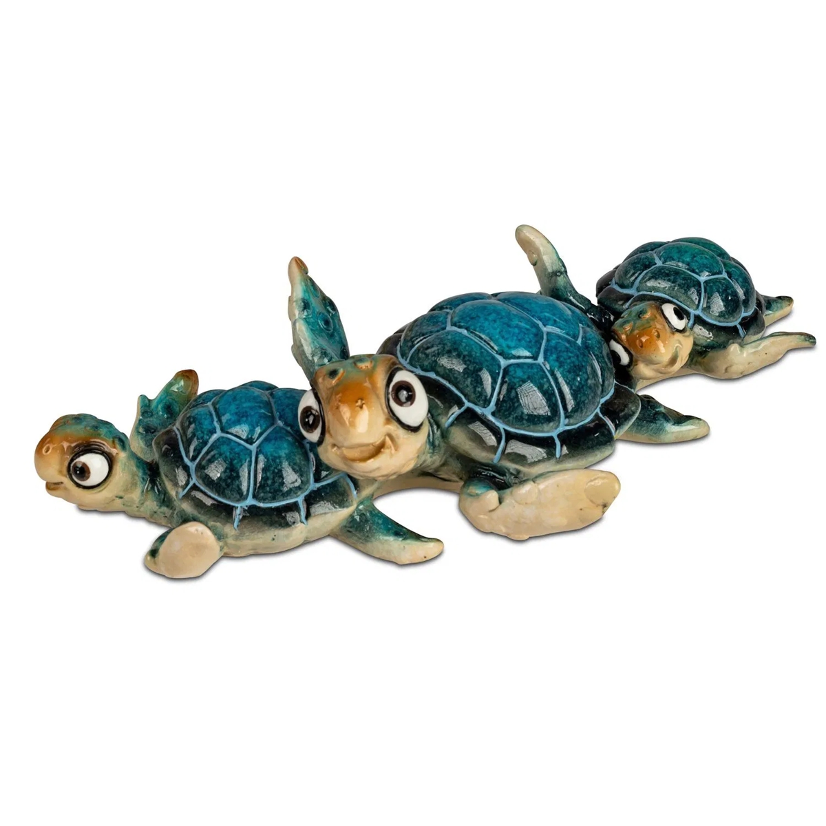 Bild von formano Dekofigur Schildkröte Harry + Family blau 21 cm