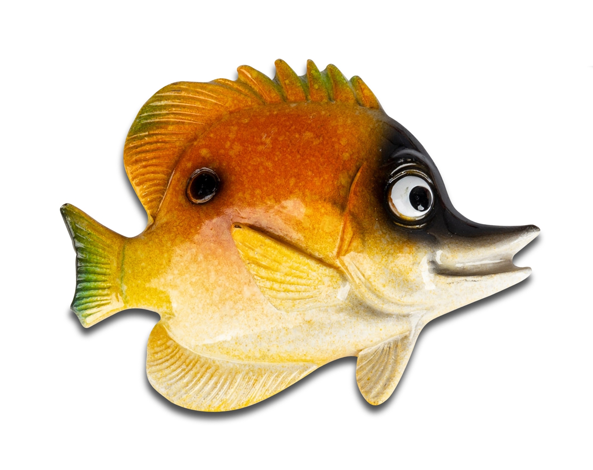 Bild von formano Dekofigur Fisch orange mit Magnet 9 cm
