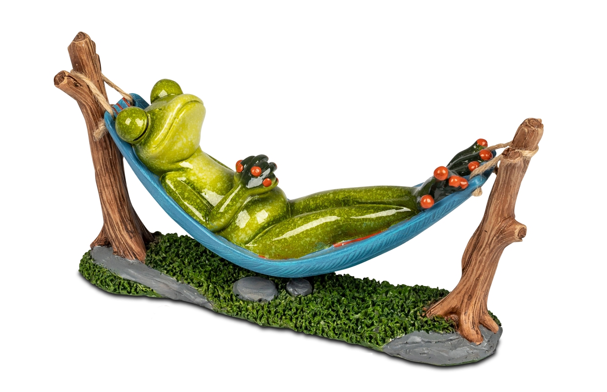 Bild von formano Dekofigur Frosch Hängematte blau