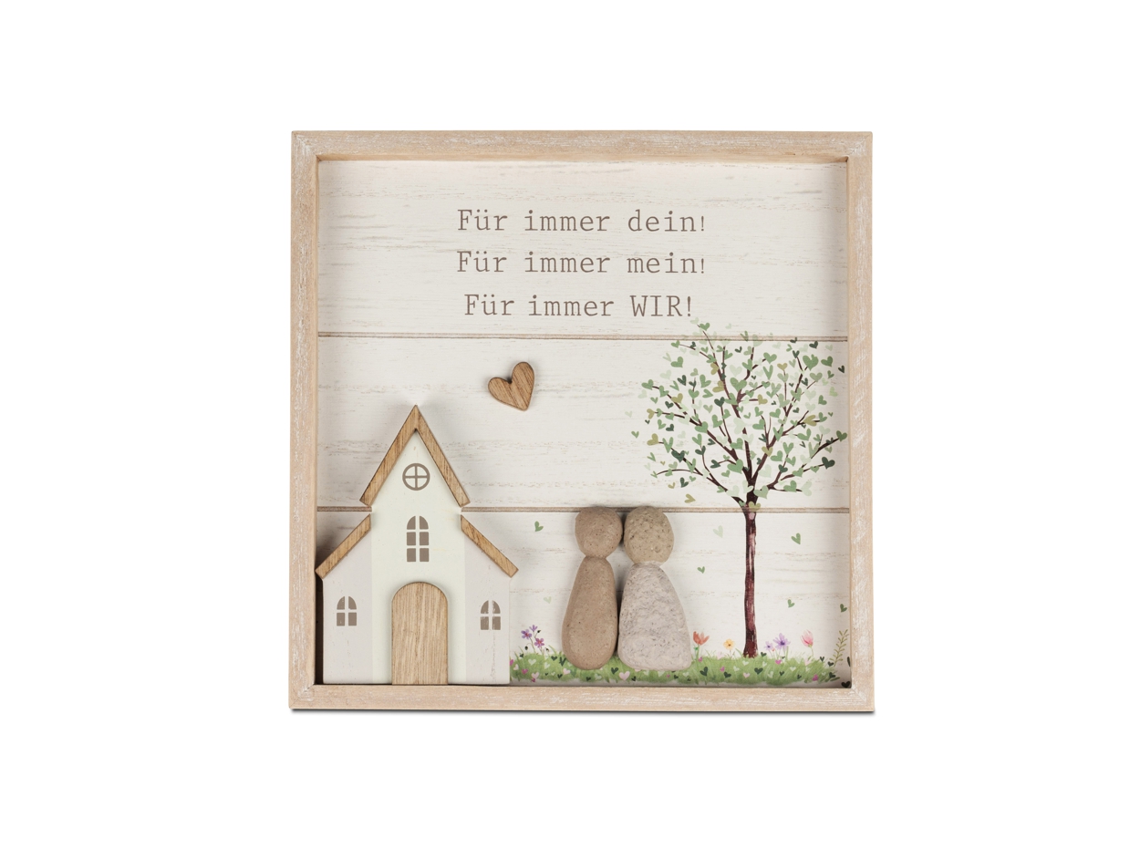 Bild von formano Wandbild mit Spruch Für immer WIR und Kunststein-Figuren