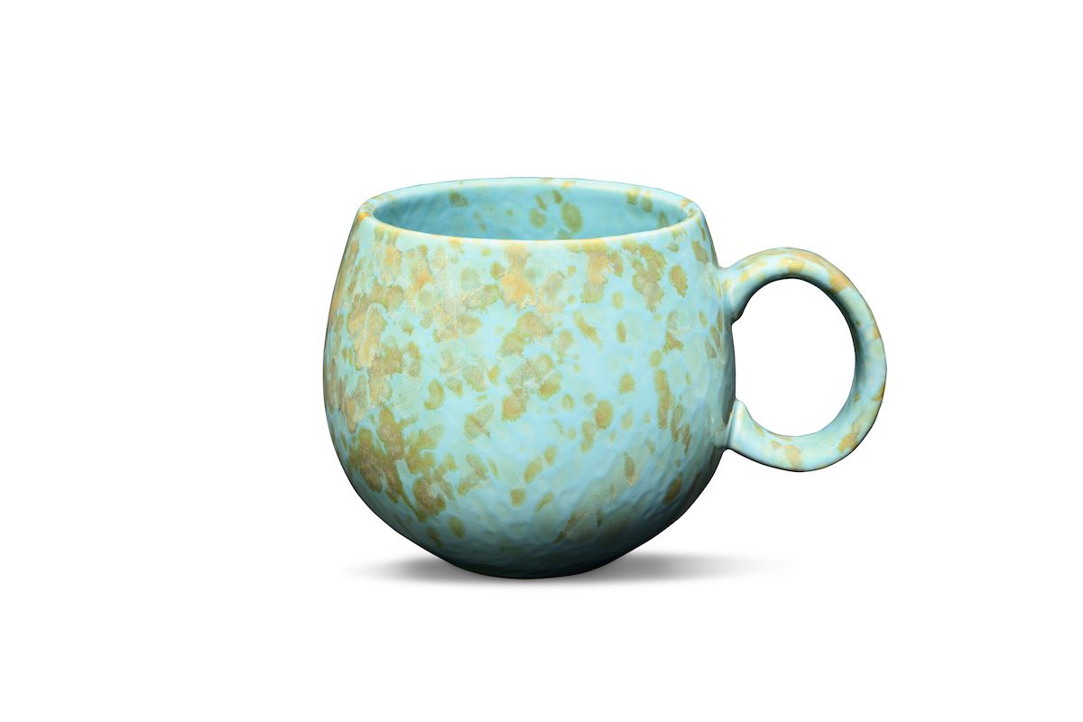 Bild von MAOCI Jumbotasse türkis ocker Keramik 0,5 L