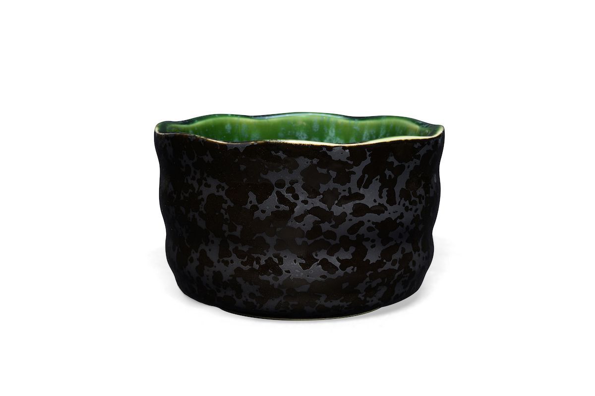 Bild von MAOCI Matchaschale schwarz innen grün Keramik