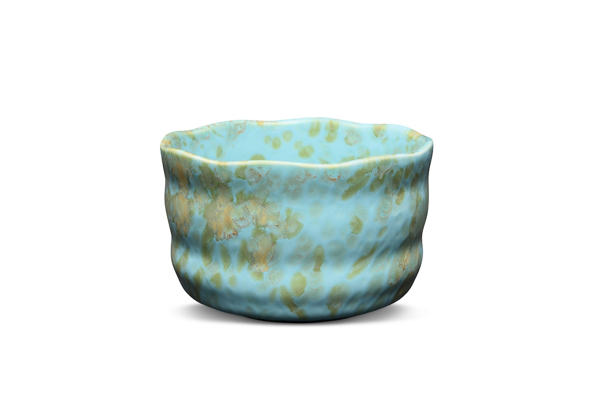 Bild von MAOCI Matchaschale türkis ocker Keramik