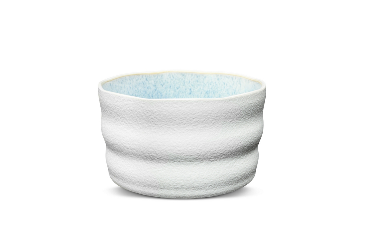 Bild von MAOCI Matchaschale Matchaset weiß innen hellblau Keramik