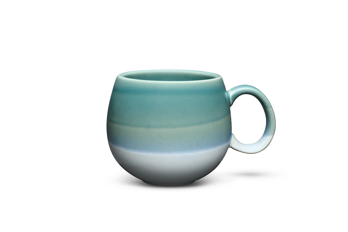 Bild von MAOCI Jumbotasse azur hellblau weiß Keramik 0,5 L