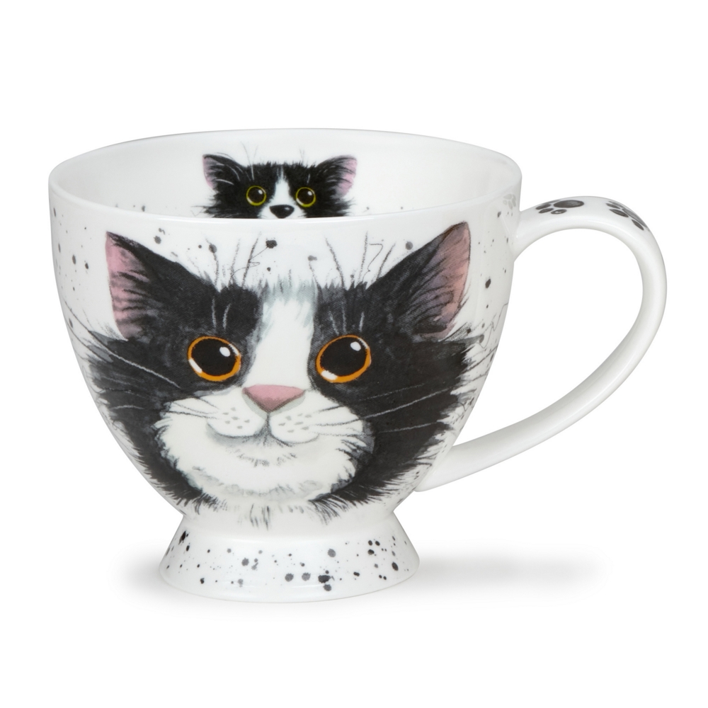 Dunoon Tasse Catter Splatter Black and White Skye Jumbobecher