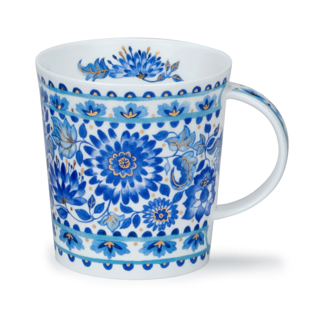 Dunoon Tasse Delft Blue Chrysanthemum mit gold Lomond