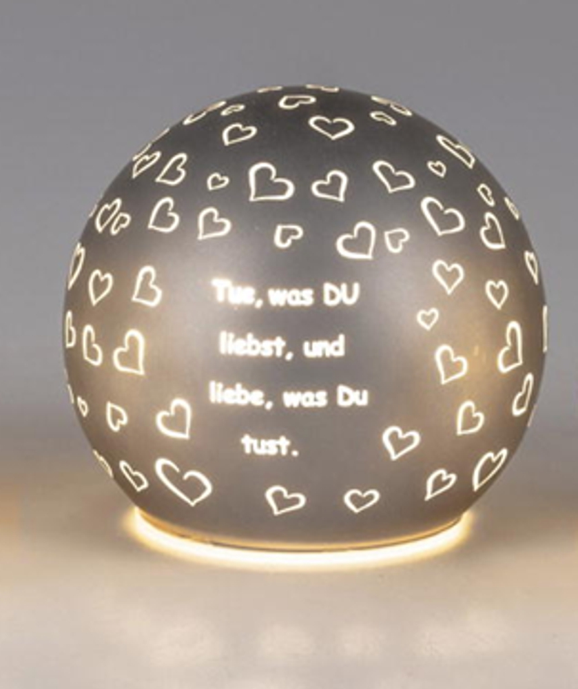 Deko-Licht Kugel LED grau 12 cm - Tue was du liebst