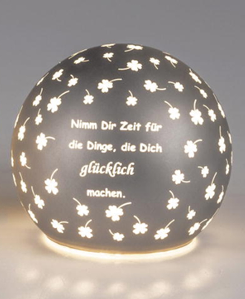 Deko-Licht Kugel LED grau 12 cm - Nimm dir Zeit