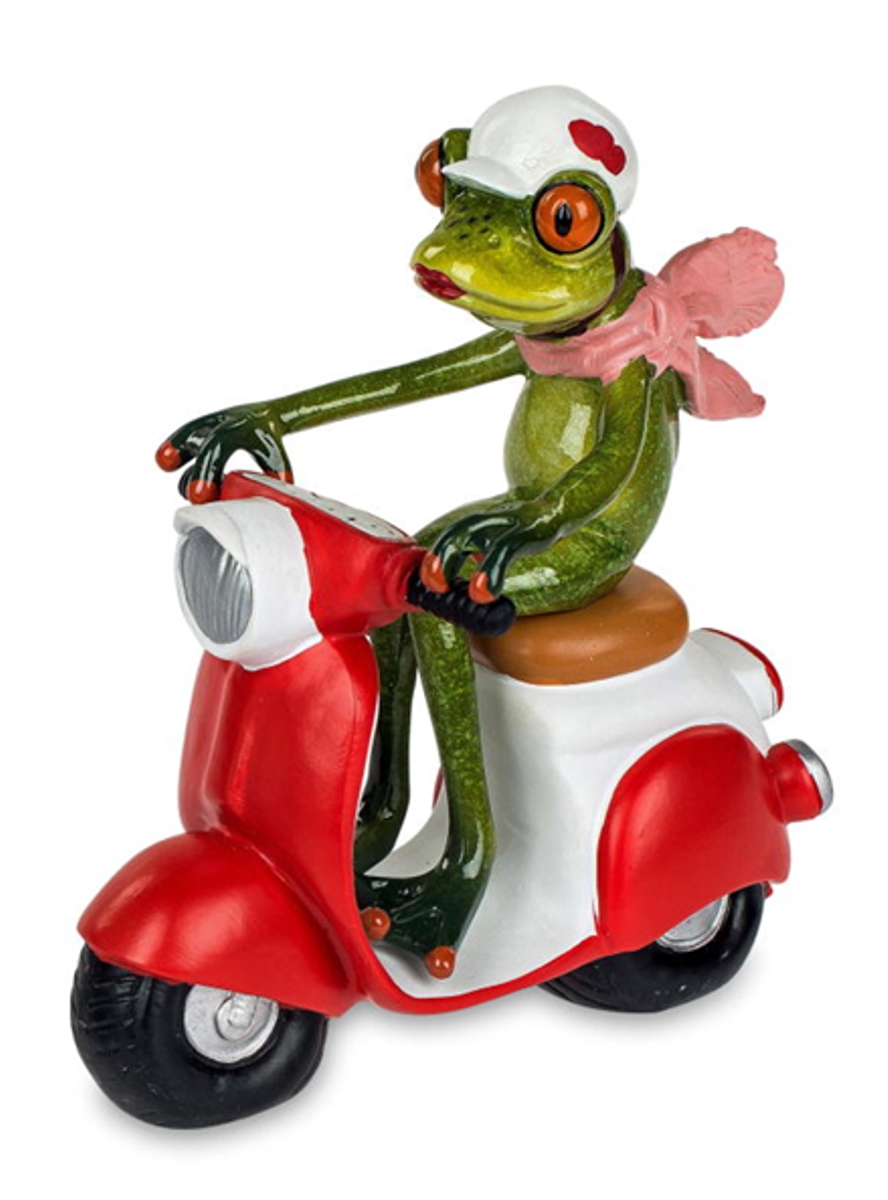 formano Dekofigur Frosch Frau auf Motorroller