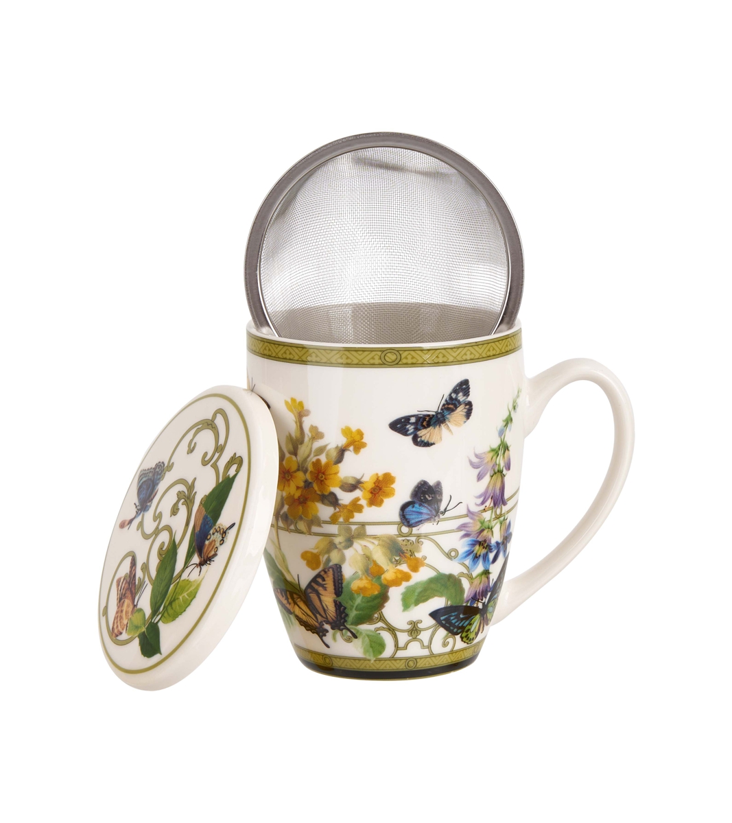 DUO Tasse Floral Rhapsody Teetasse mit Sieb und Deckel 