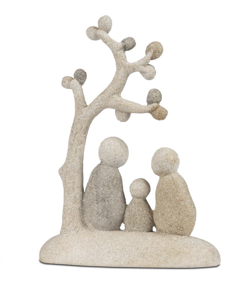 formano Dekofigur Steinmännchen Paar mit Baum und Kind
