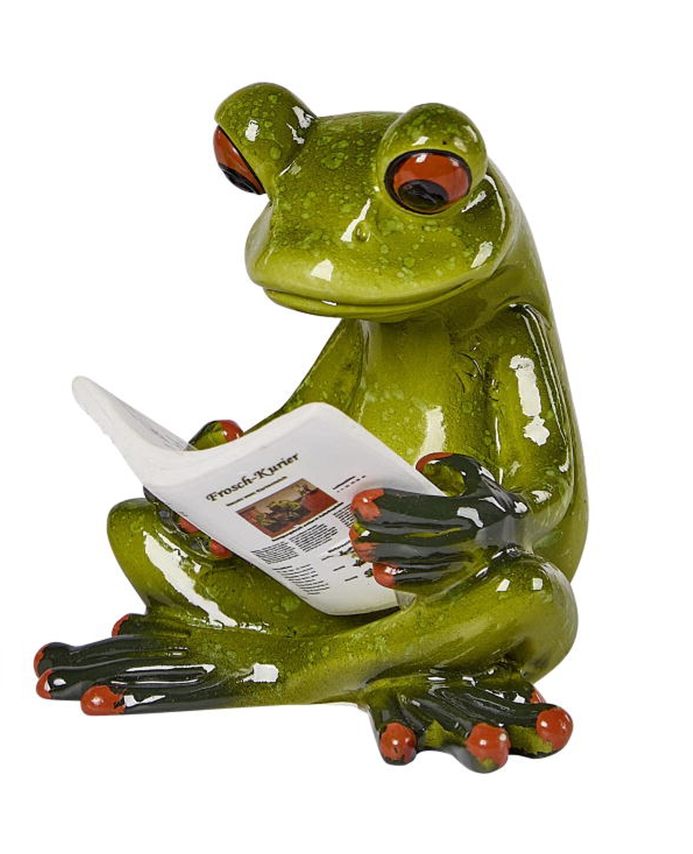 formano Dekofigur Frosch sitzend mit Zeitung