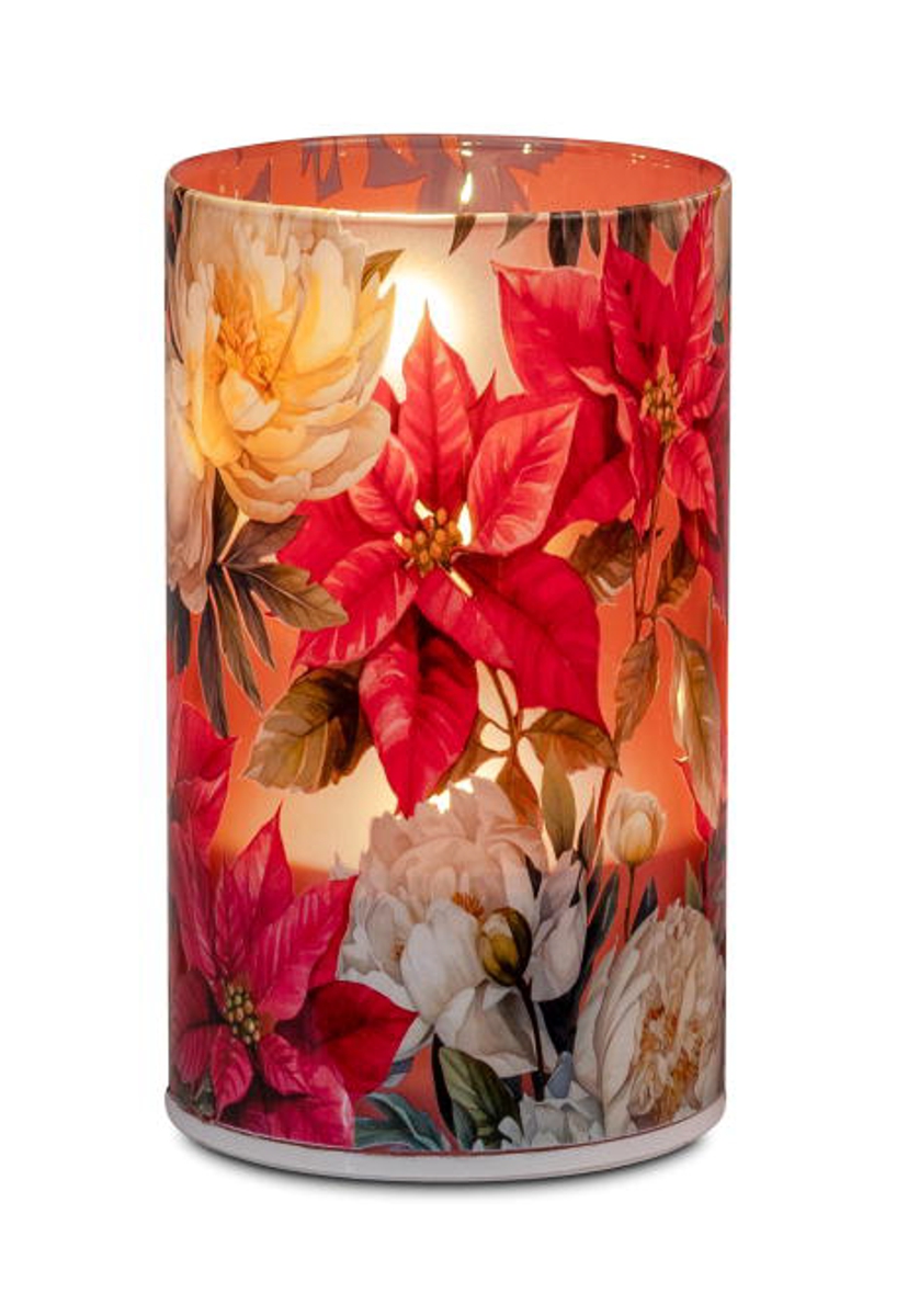 Deko-Licht drehend Winterblumen LED 15 cm